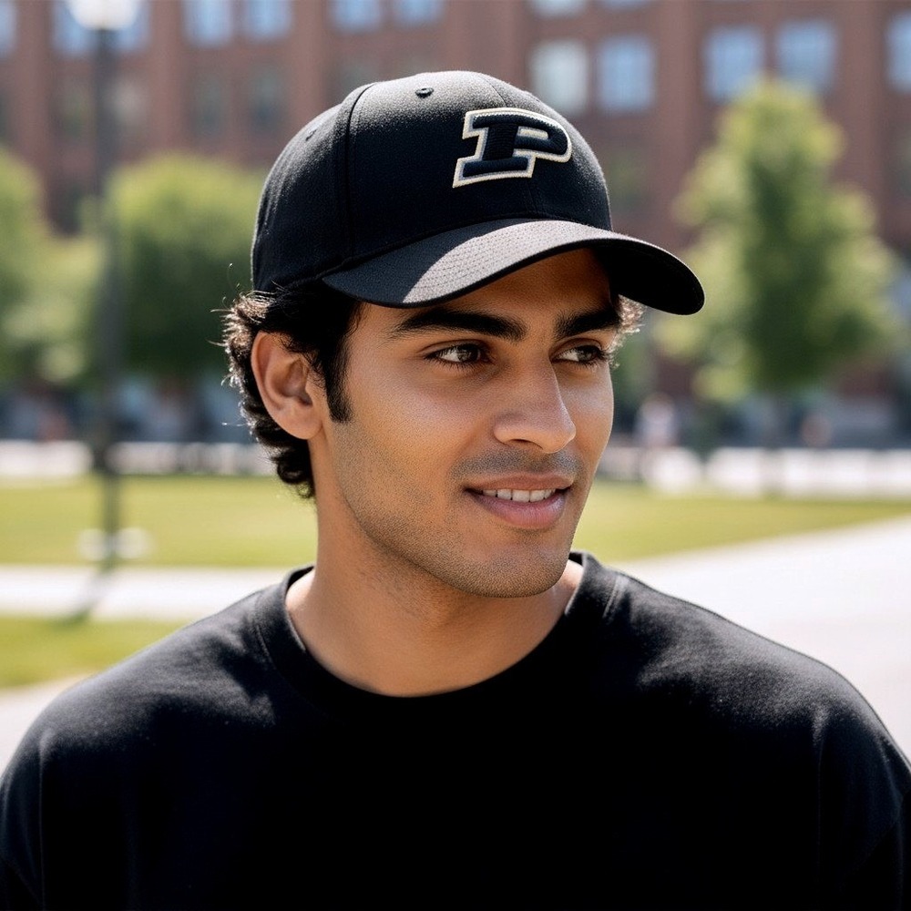 Top of the World Purdue Mens OSFA Black Victory Semi-Struc Boilers Baseball Cap
